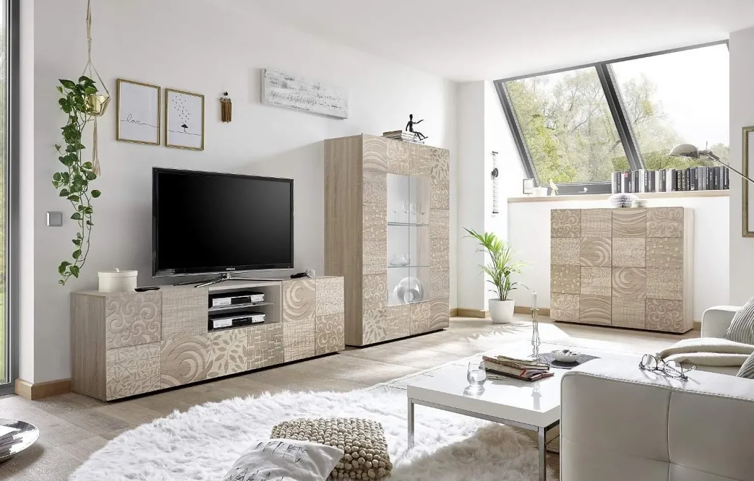 Garnero Arredamenti Mobile porta TV 181x57h cm 2 ante 1 cassetto soggiorno samoa Paradise Rovere Online