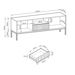 Garnero Arredamenti Mobile porta TV 154x56h cm 2 ante moderno soggiorno Alisa Beige Clearance