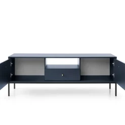 Garnero Arredamenti Mobile porta TV 154x56h cm 2 ante con cassetto moderno blu notte Glory Hot