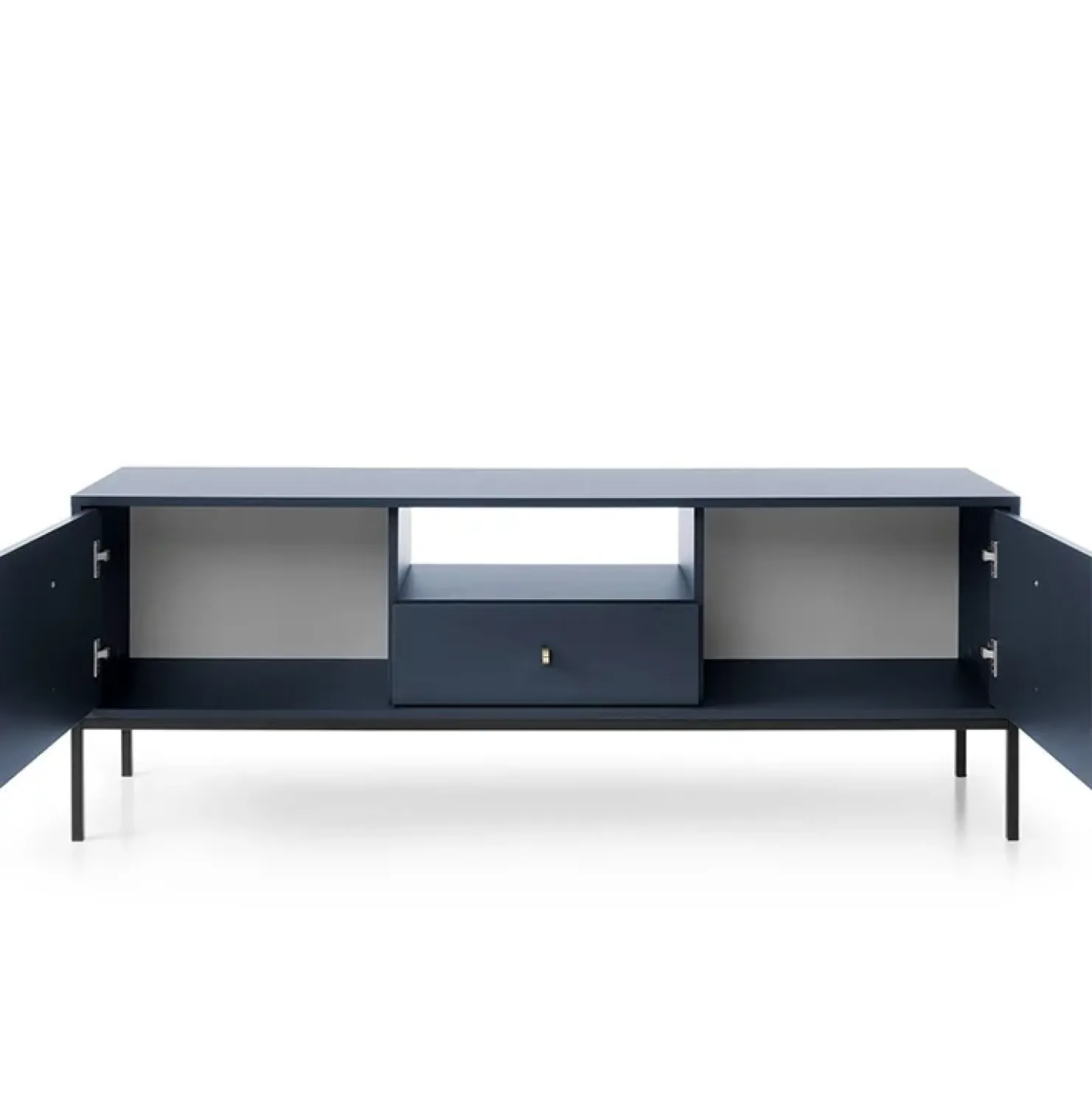 Garnero Arredamenti Mobile porta TV 154x56h cm 2 ante con cassetto moderno blu notte Glory Hot