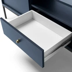 Garnero Arredamenti Mobile porta TV 154x56h cm 2 ante con cassetto moderno blu notte Glory Hot