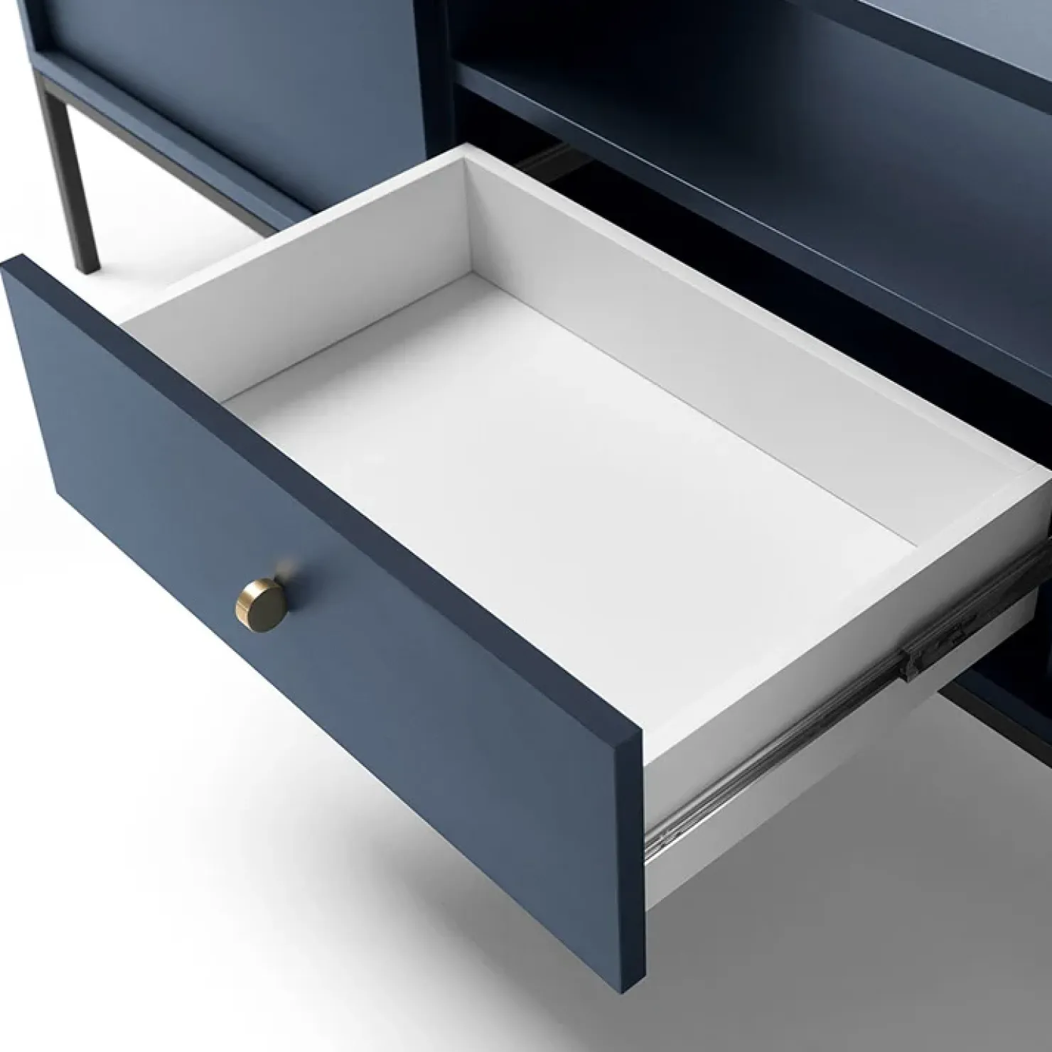 Garnero Arredamenti Mobile porta TV 154x56h cm 2 ante con cassetto moderno blu notte Glory Hot