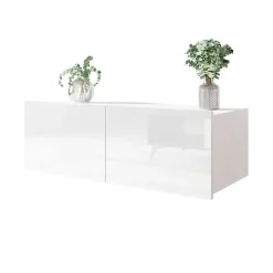 Garnero Arredamenti Mobile porta TV 100x37h cm 2 ante Mons Bianco Lucido Outlet