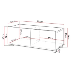 Garnero Arredamenti Mobile porta TV 100x37h cm 2 ante Mons Bianco Lucido Outlet