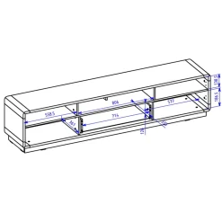 Garnero Arredamenti Mobile porta TV 200x45h cm 2 ante 1 cassetto nero opaco rovere Esmond Clearance