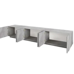 Garnero Arredamenti Mobile porta TV 244x46h cm 6 ante Zenzero Gihome® Cemento Clearance