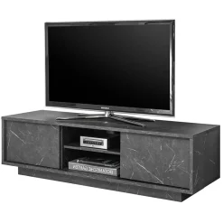 Garnero Arredamenti Mobile porta TV 139x44h cm 2 ante soggiorno effetto Viking Marmo Nero Best