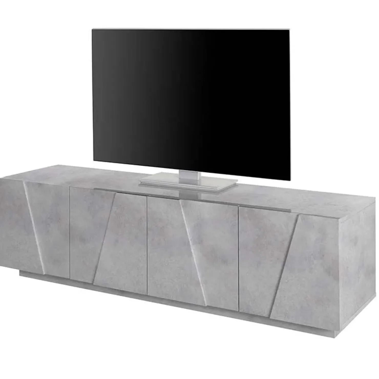 Garnero Arredamenti Mobile porta TV 163x46h cm 4 ante Zenzero Gihome® Cemento Discount