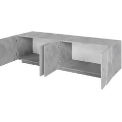 Garnero Arredamenti Mobile porta TV 163x46h cm 4 ante Zenzero Gihome® Cemento Discount