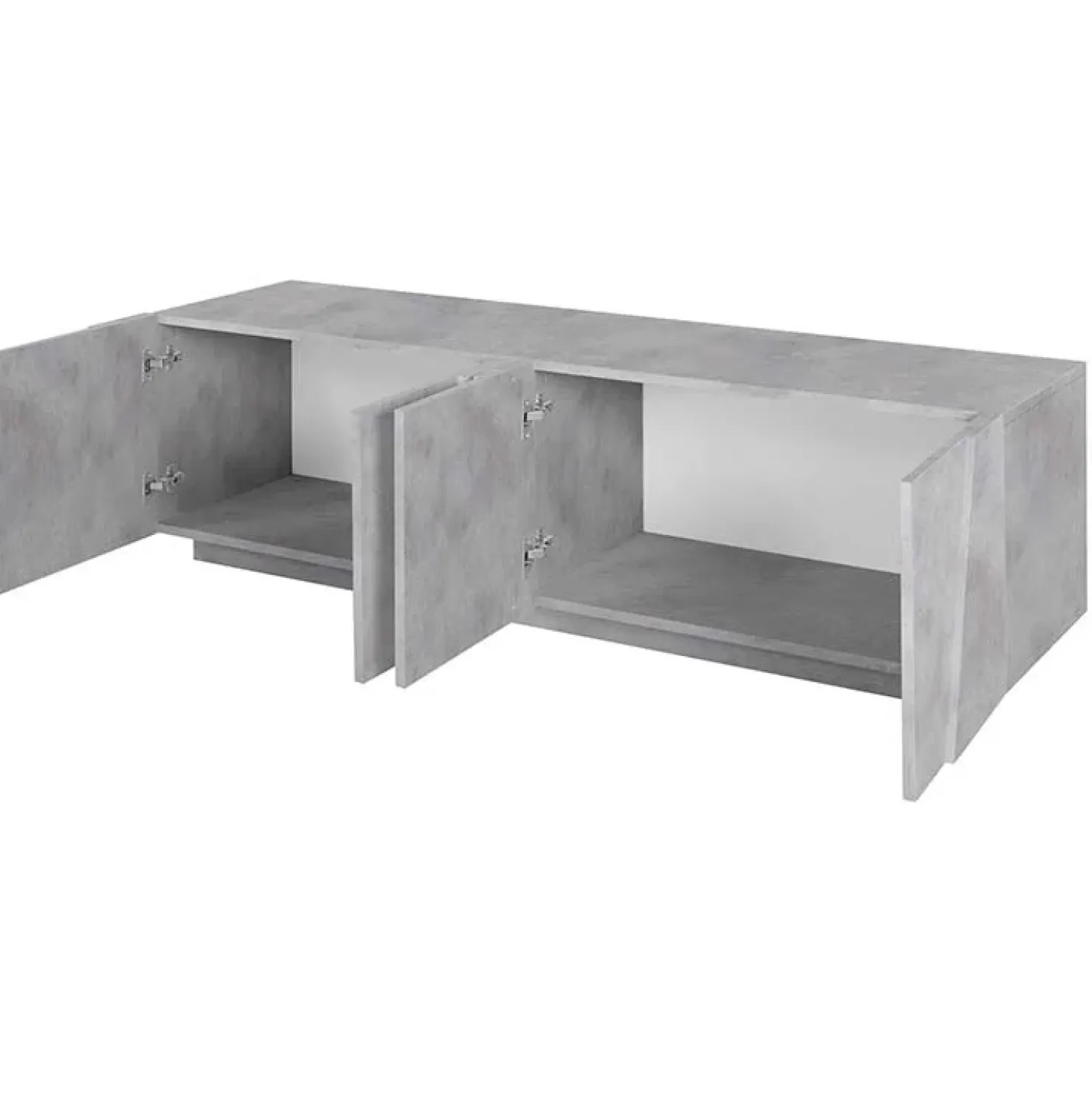 Garnero Arredamenti Mobile porta TV 163x46h cm 4 ante Zenzero Gihome® Cemento Discount