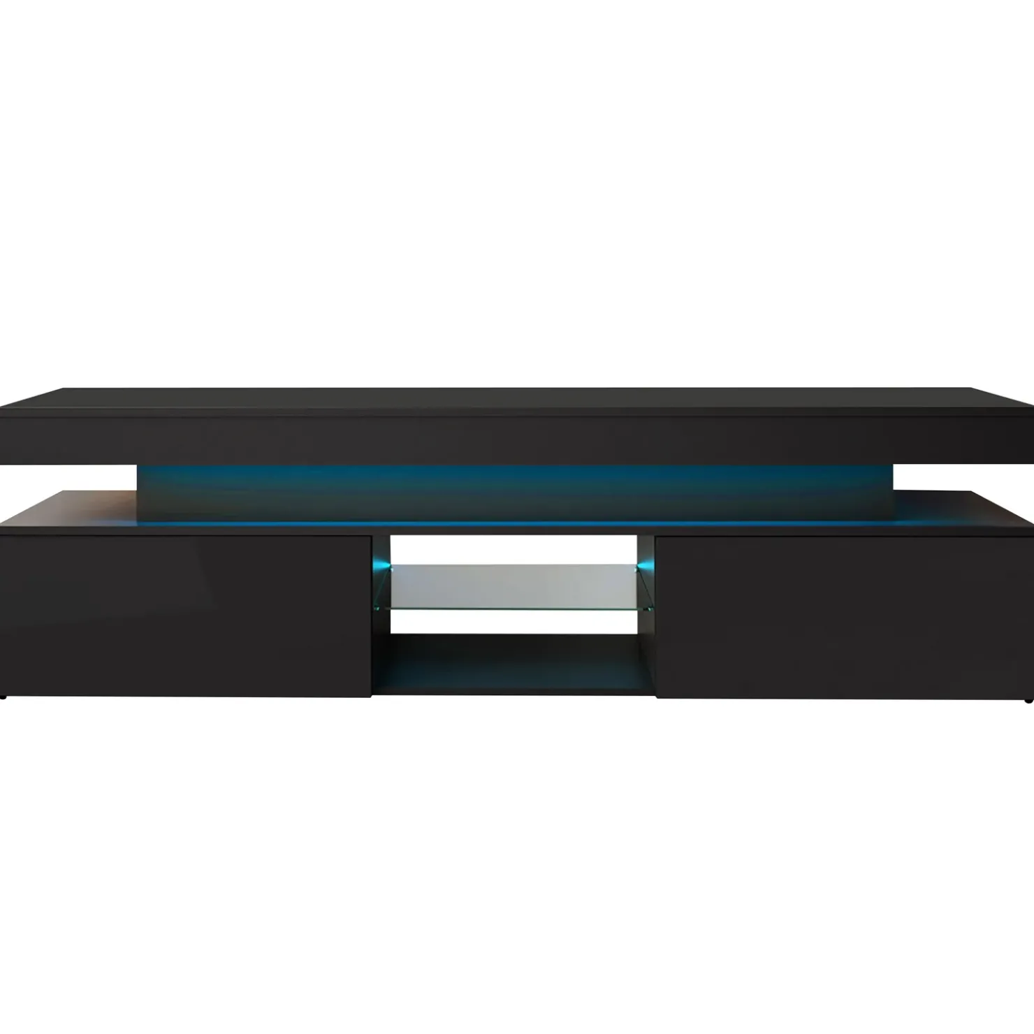 Garnero Arredamenti Mobile porta TV 190x54h cm 2 ante con LED nero Lumus Nero Lucido Online