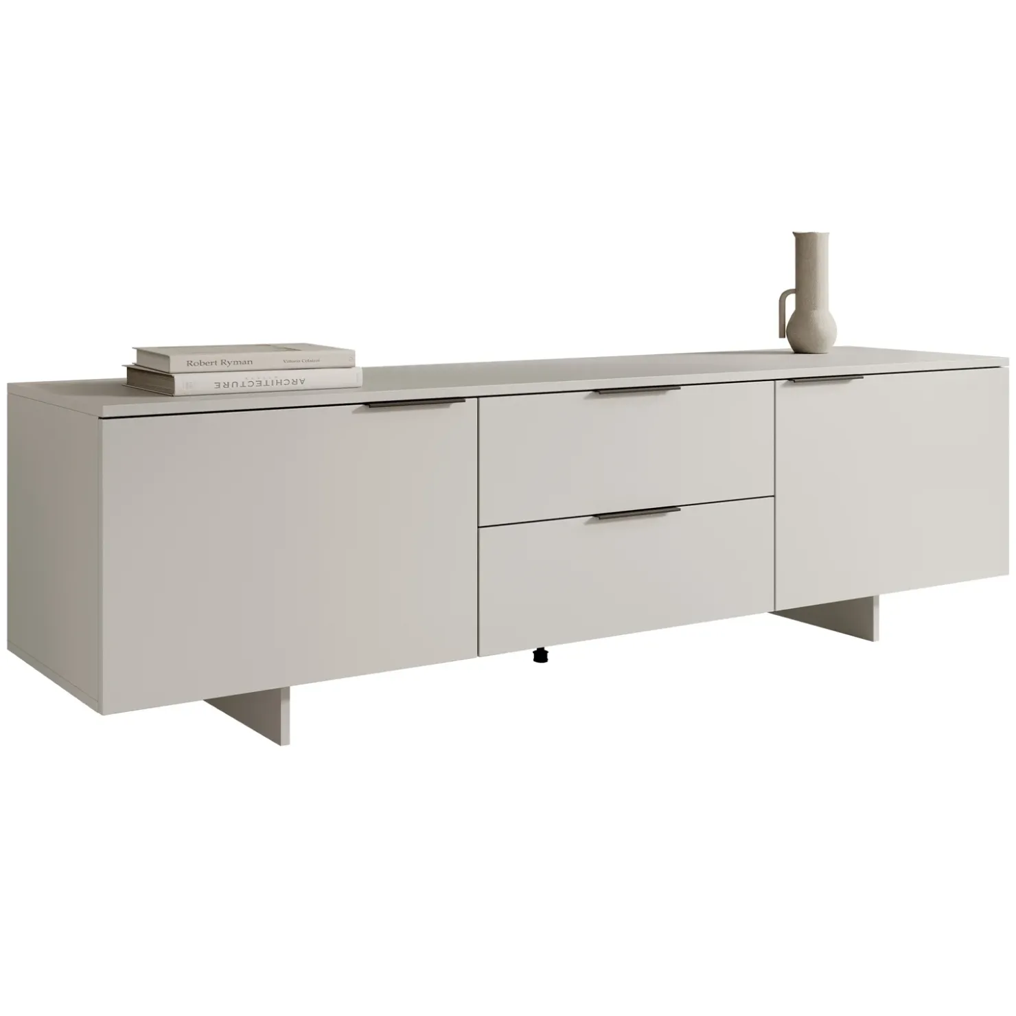 Garnero Arredamenti Mobile porta TV 180x55h cm 2 cassetti grigio Stone