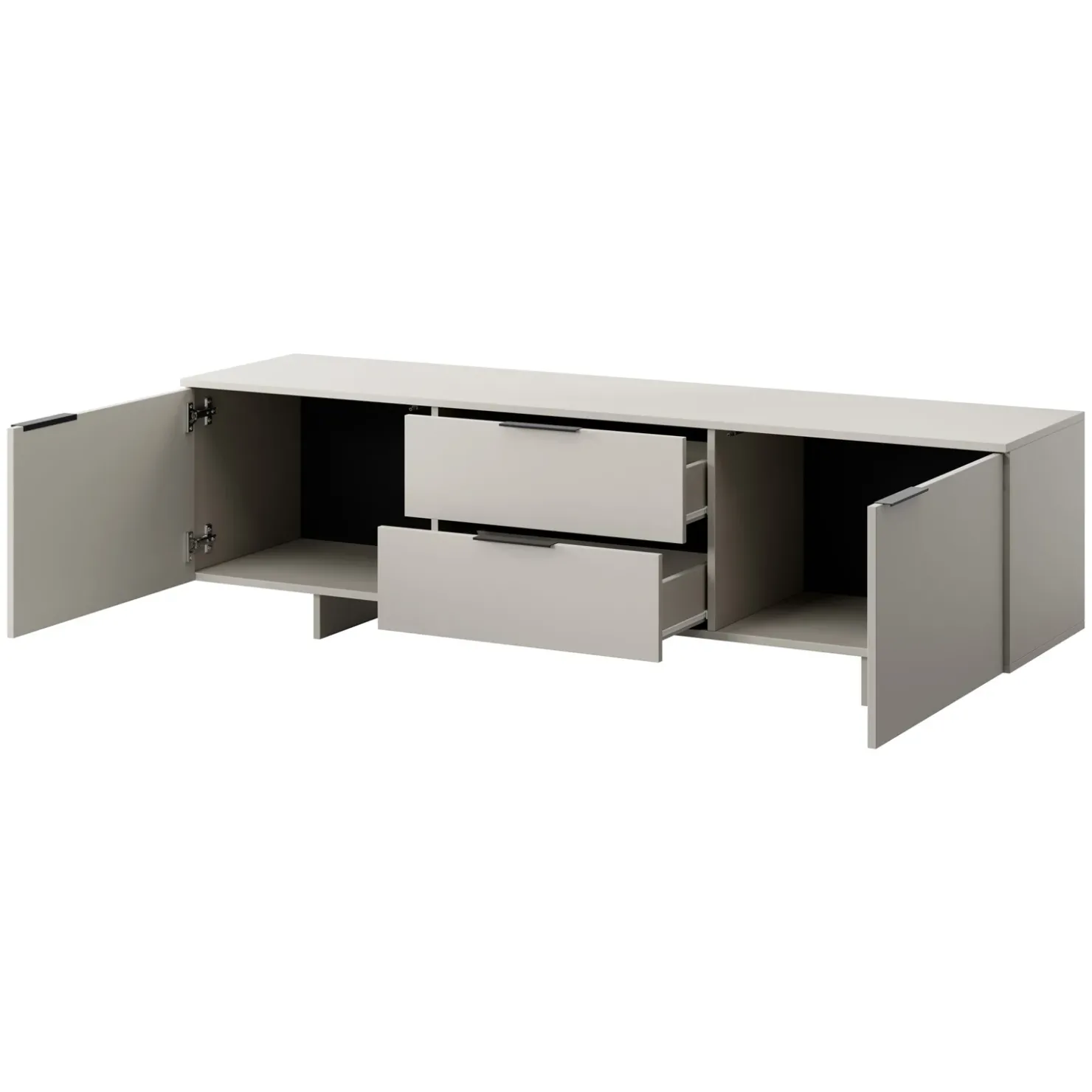 Garnero Arredamenti Mobile porta TV 180x55h cm 2 cassetti grigio Stone