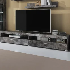 Garnero Arredamenti Mobile porta TV 200x35h cm 2 cassetti Frisk Ossido Hot