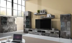 Garnero Arredamenti Mobile porta TV 200x35h cm 2 cassetti Frisk Ossido Hot