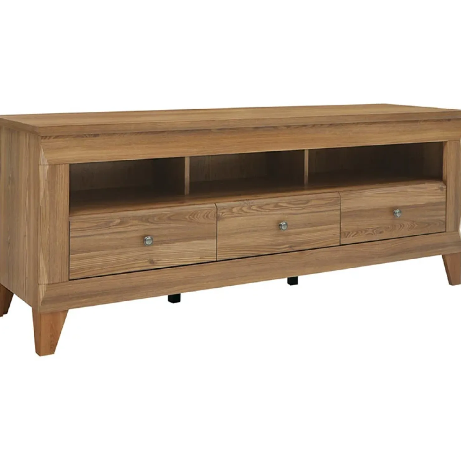 Garnero Arredamenti Mobile porta TV 156x64h cm 3 cassetti soggiorno rovere scuro Lucca Discount