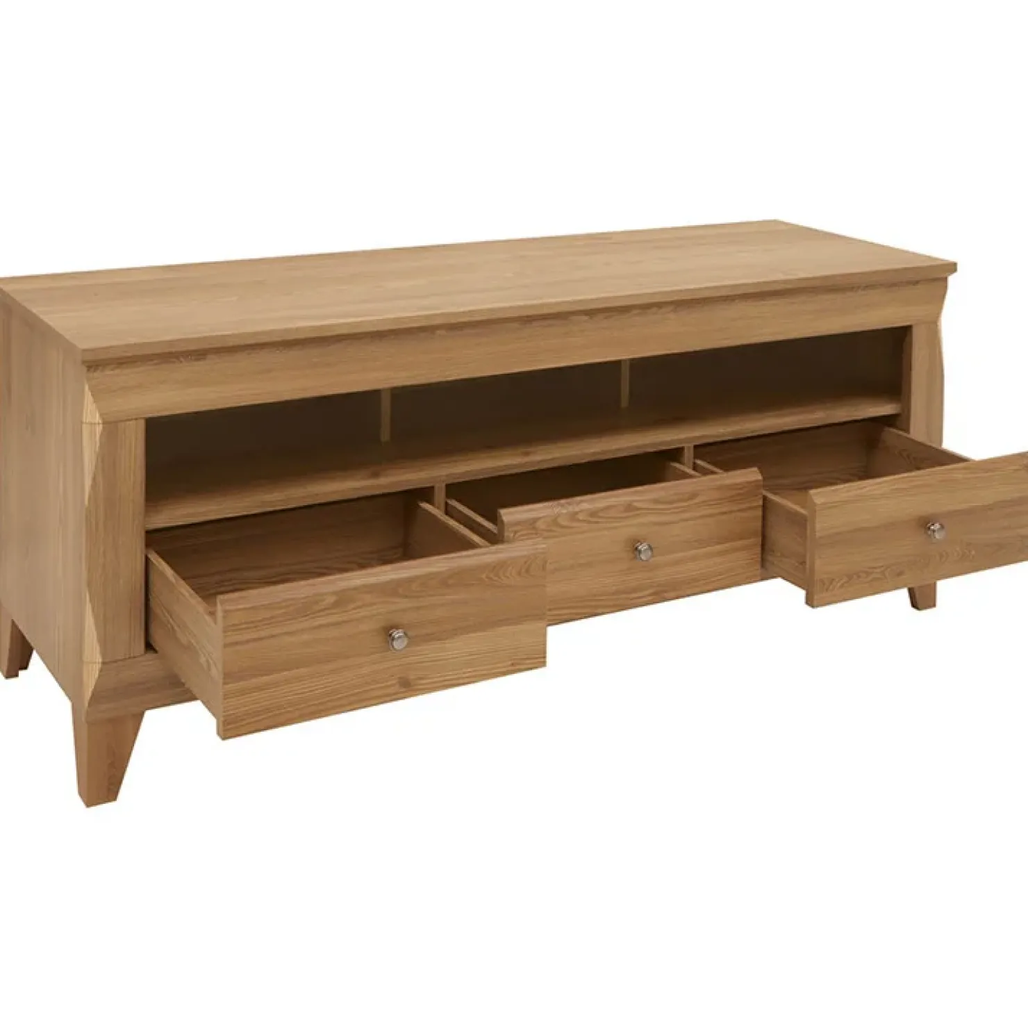 Garnero Arredamenti Mobile porta TV 156x64h cm 3 cassetti soggiorno rovere scuro Lucca Discount