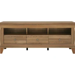Garnero Arredamenti Mobile porta TV 156x64h cm 3 cassetti soggiorno rovere scuro Lucca Discount