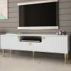 Garnero Arredamenti Mobile porta TV 160x54h cm 1 cassetto 1 vano a giorno bianco Falun Sale