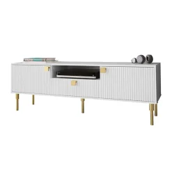 Garnero Arredamenti Mobile porta TV 160x54h cm 1 cassetto 1 vano a giorno bianco Falun Sale