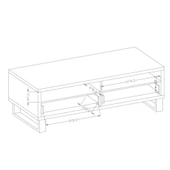 Garnero Arredamenti Mobile porta TV 124x50h cm 2 cassetti quercia metallo nero Petra Discount