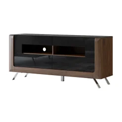 Garnero Arredamenti Mobile porta TV 160x74h cm 2 cassetti noce nero lucido Jumbo Nero Lucido - Noce Hot