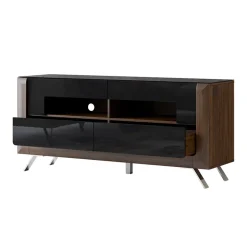 Garnero Arredamenti Mobile porta TV 160x74h cm 2 cassetti noce nero lucido Jumbo Nero Lucido - Noce Hot