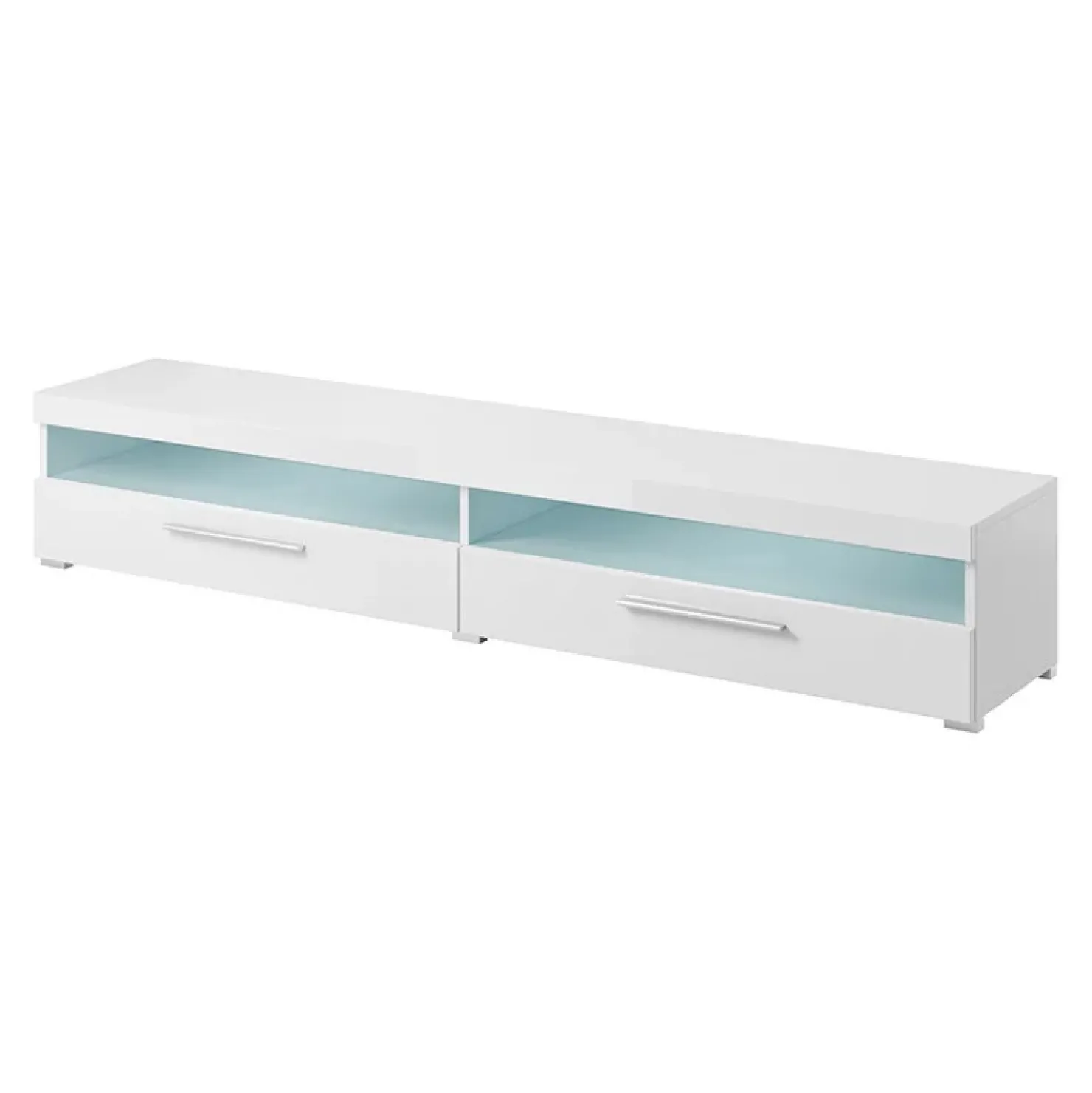 Garnero Arredamenti Mobile porta TV 200x35h cm 2 cassetti Frisk Bianco Lucido