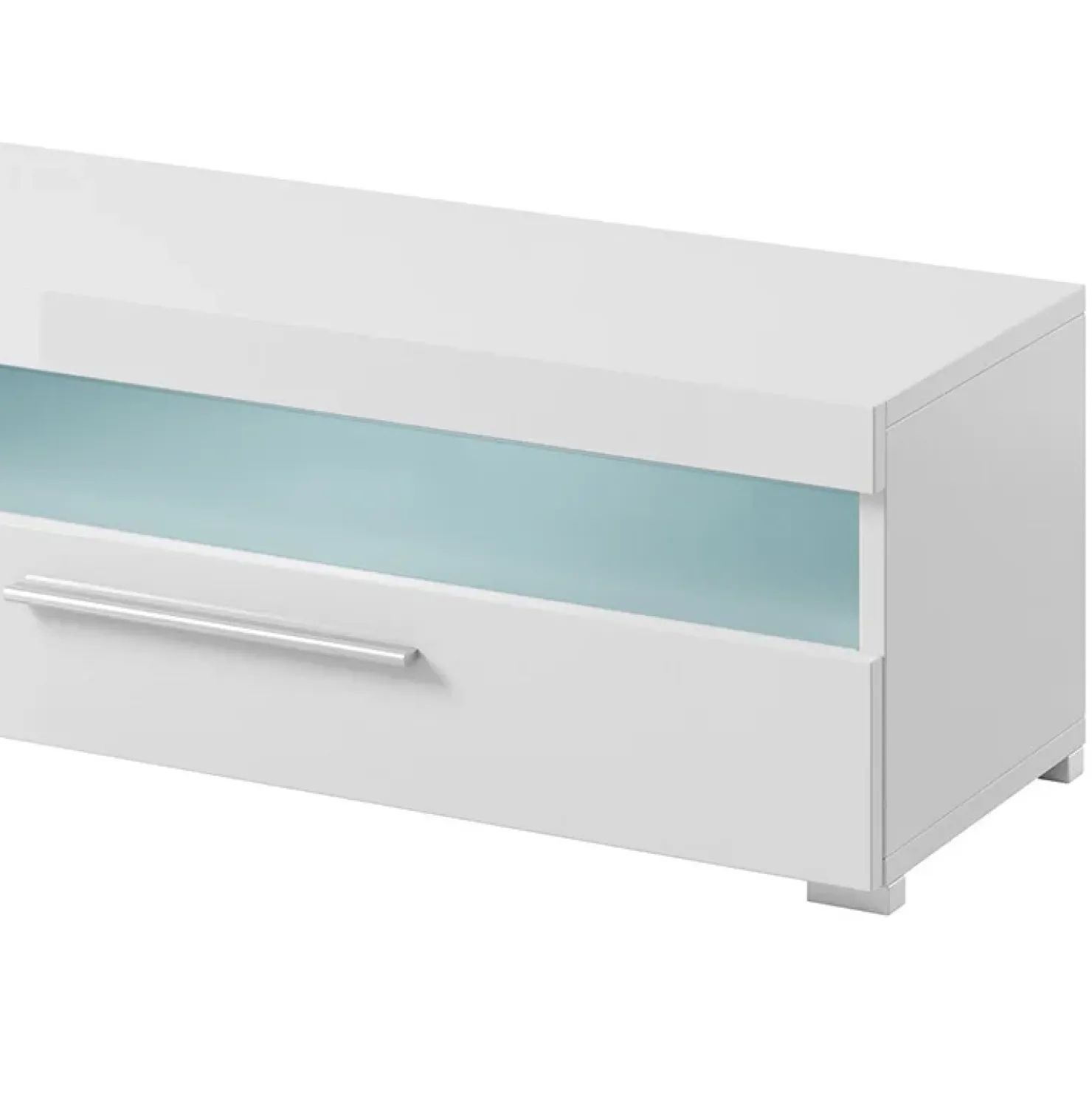 Garnero Arredamenti Mobile porta TV 200x35h cm 2 cassetti Frisk Bianco Lucido