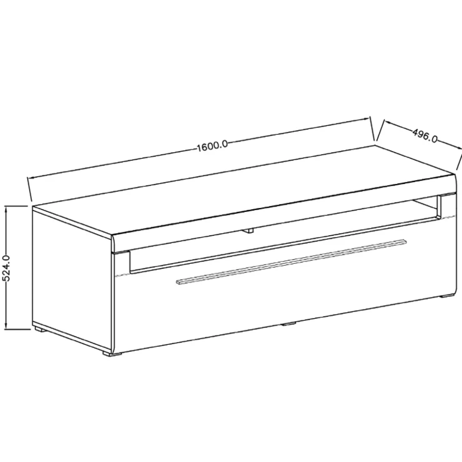 Garnero Arredamenti Mobile porta TV 160x52h cm 1 cassetto rovere nero Maiorca Sale