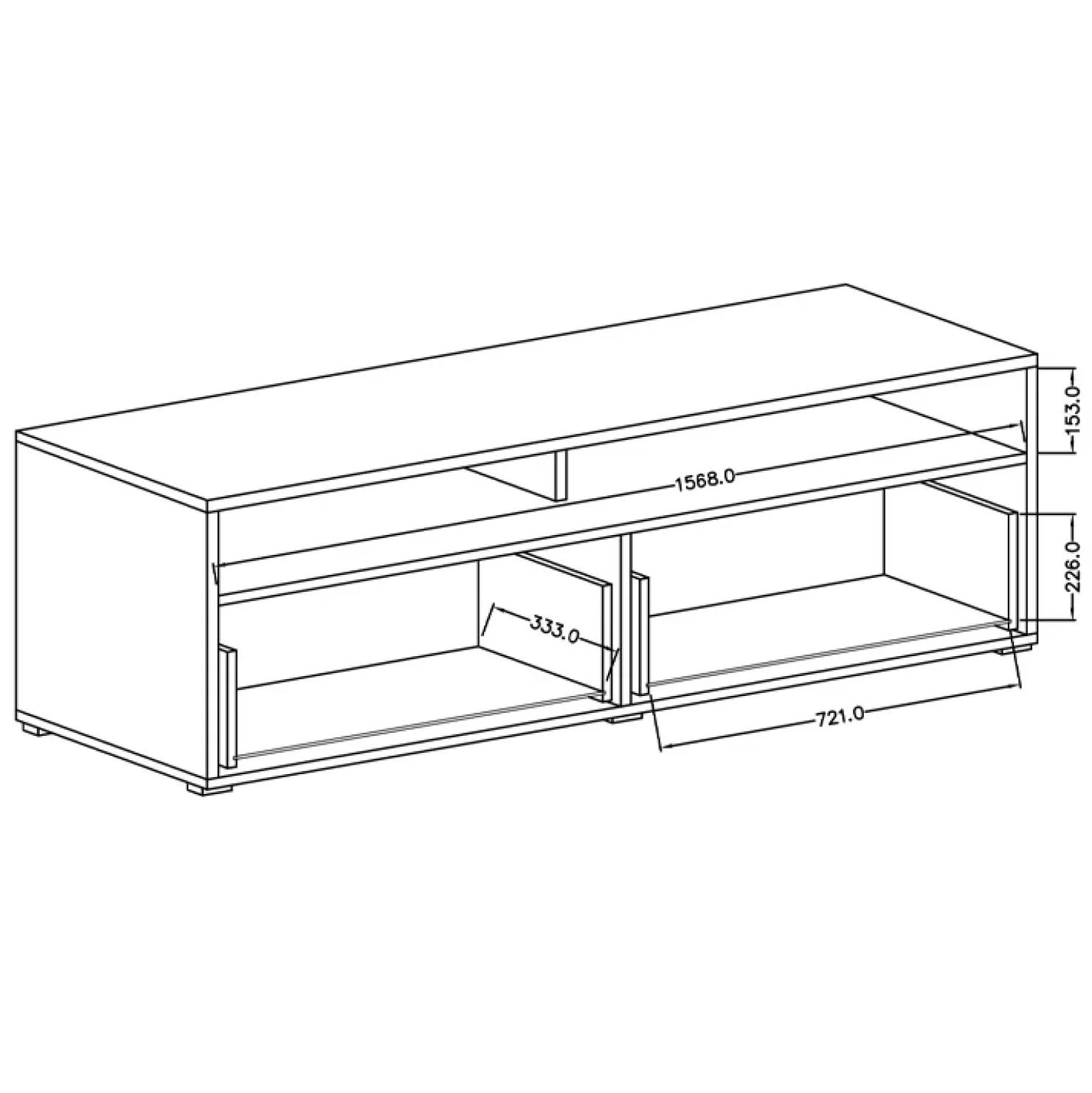 Garnero Arredamenti Mobile porta TV 160x52h cm 1 cassetto rovere nero Maiorca Sale