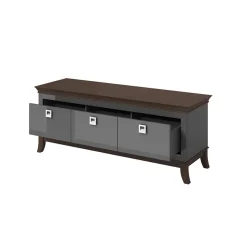 Garnero Arredamenti Mobile porta TV 160x63h cm 3 cassetti moderno antracite lucido rovere scuro Umag Best