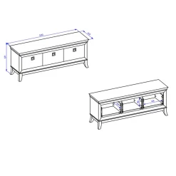 Garnero Arredamenti Mobile porta TV 160x63h cm 3 cassetti moderno antracite lucido rovere scuro Umag Best