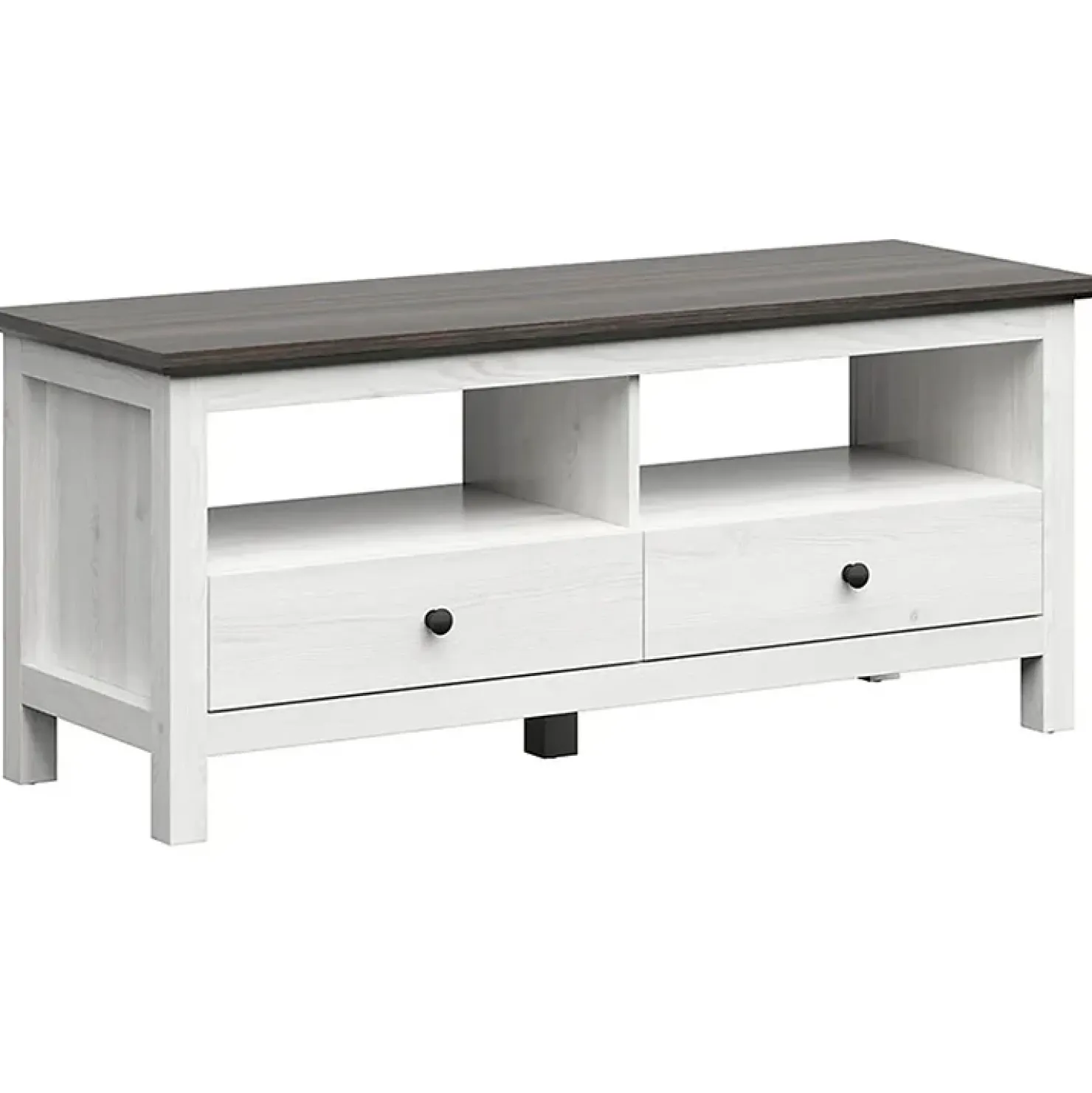 Garnero Arredamenti Mobile porta TV 137x59h cm 2 cassetti arte povera bianco frassinato frassinato grafite Holga Bianco Frassinato - Grafite Best