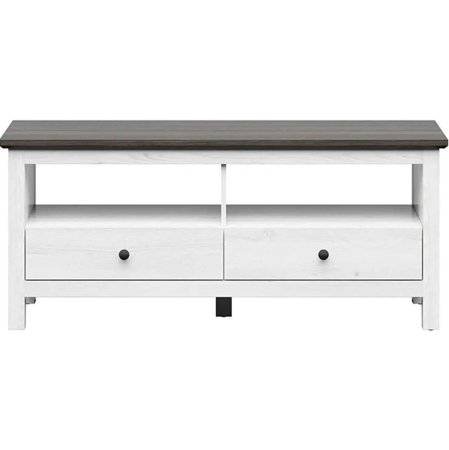 Garnero Arredamenti Mobile porta TV 137x59h cm 2 cassetti arte povera bianco frassinato frassinato grafite Holga Bianco Frassinato - Grafite Best