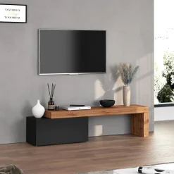 Garnero Arredamenti Mobile porta tv 210x51h cm antracite rovere Block Antracite - Rovere Clearance