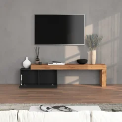 Garnero Arredamenti Mobile porta tv 210x51h cm antracite rovere Block Antracite - Rovere Clearance