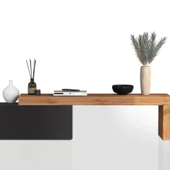 Garnero Arredamenti Mobile porta tv 210x51h cm antracite rovere Block Antracite - Rovere Clearance