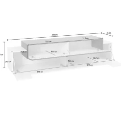 Garnero Arredamenti Mobile porta TV 200x52h cm antracite rovere Milos Gihome® Antracite - Rovere Rustico New
