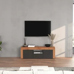Garnero Arredamenti Mobile porta tv 155x51h cm antracite rovere Block Antracite - Rovere Online