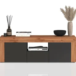 Garnero Arredamenti Mobile porta tv 155x51h cm antracite rovere Block Antracite - Rovere Online