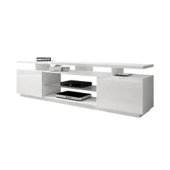 Garnero Arredamenti Mobile porta TV 180x56h cm Blackburn Bianco Lucido