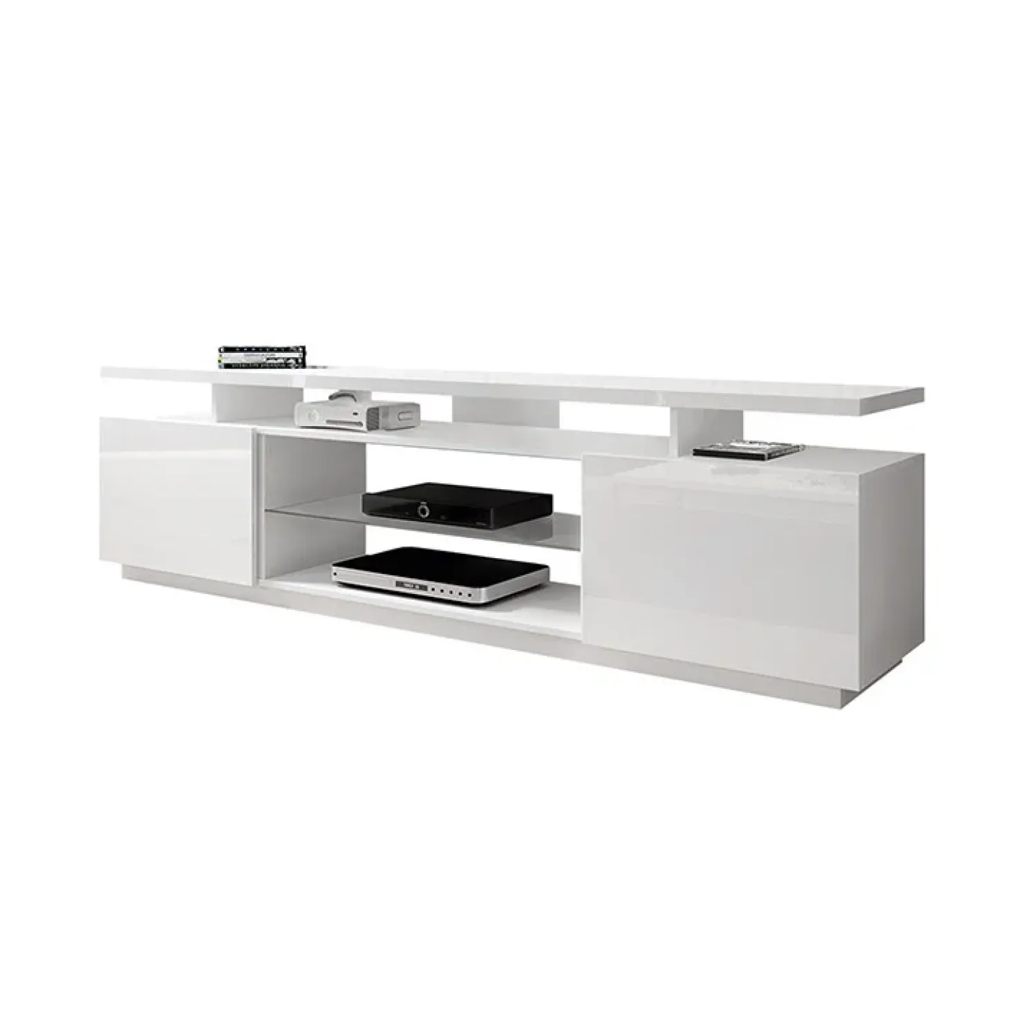 Garnero Arredamenti Mobile porta TV 180x56h cm Blackburn Bianco Lucido