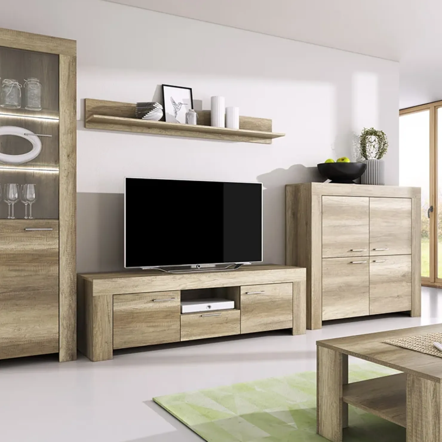 Garnero Arredamenti Mobile porta TV 155x50h cm con mensola rovere Vietnam Clearance