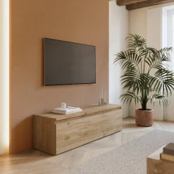 Garnero Arredamenti Mobile porta TV 138x40h cm con cassettone chiaro Sunset Rovere Best