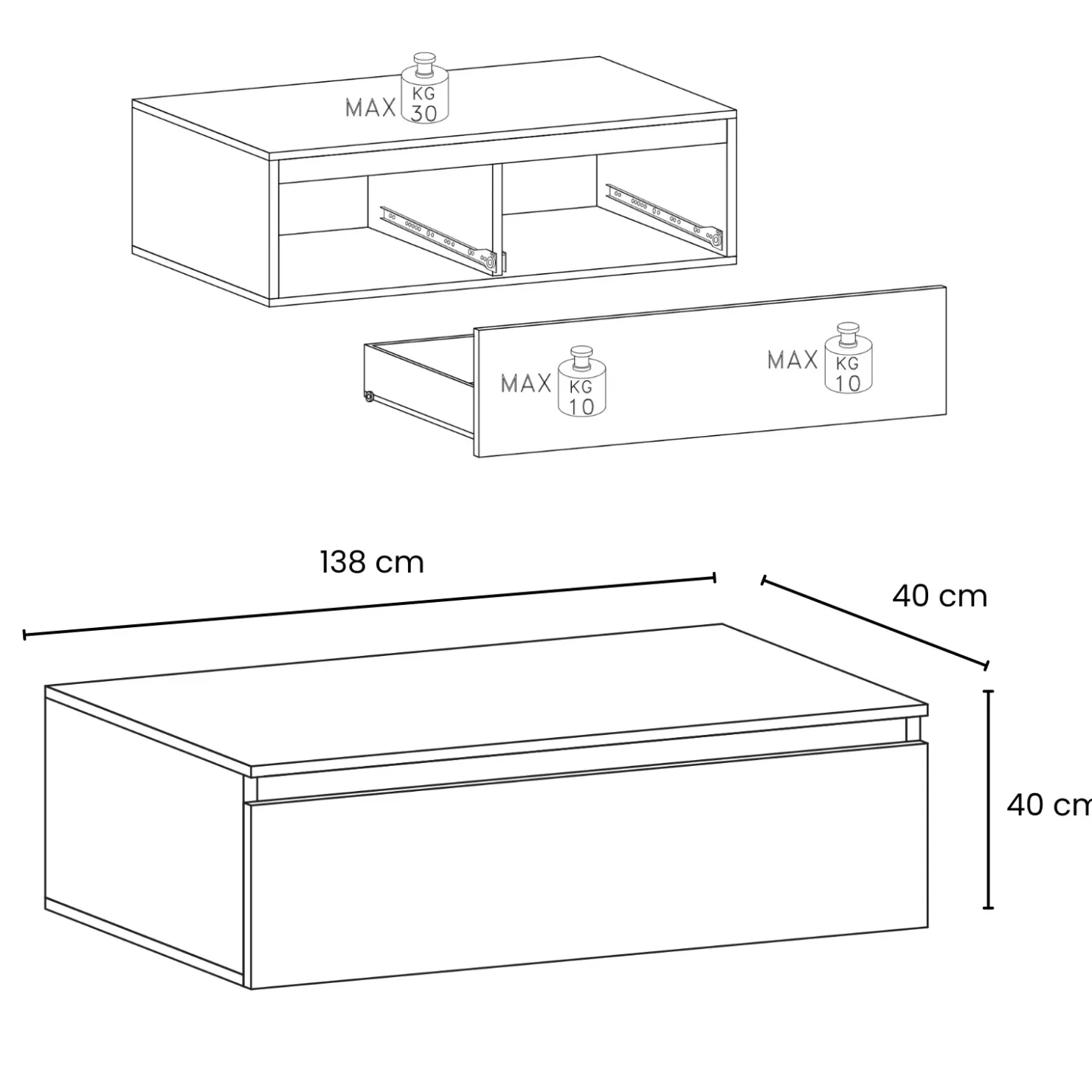 Garnero Arredamenti Mobile porta TV 138x40h cm con cassettone bronzo Sunset Marrone Clearance