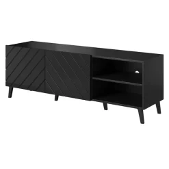 Garnero Arredamenti Mobile porta TV 150x52h cm con frontale decorato nero lucido Placida