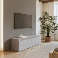 Garnero Arredamenti Mobile porta TV 138x40h cm con cassettone Sunset Grigio chiaro Online