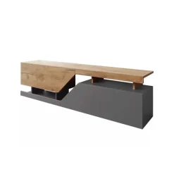 Garnero Arredamenti Mobile porta TV 160x46h cm design moderno rovere antracite Modesta Antracite - Rovere Clearance