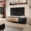 Garnero Arredamenti Mobile porta TV 150x47h cm design moderno industrial rovere nero Nandina Online